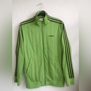 Vintage Adidas Green Full Zip Track Jacket | 3-Stripe Athletic Jacket size large